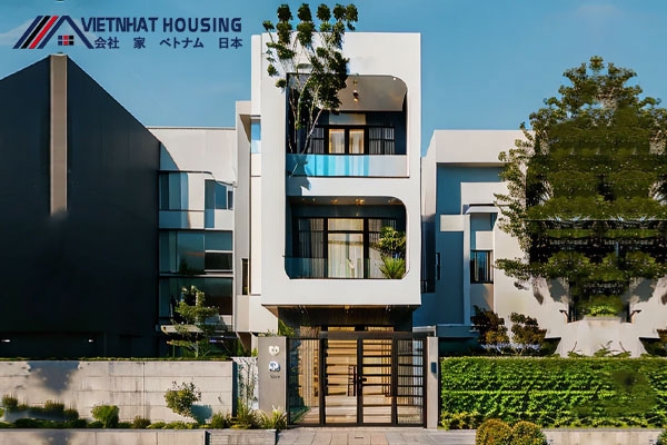 Mẫu nhà ống khung thép mặt tiền nhà phố đẹp hiện đại