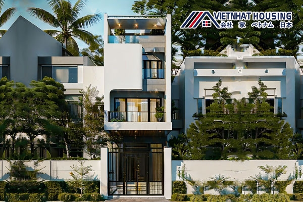 Thiết kế nhà phố 4 tầng xây khung thép đẹp với không gian mở hiện đại