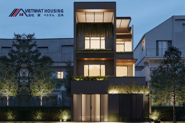 Thiết kế nhà xây khung thép 3 tầng lệch độc đáo, ấn tượng