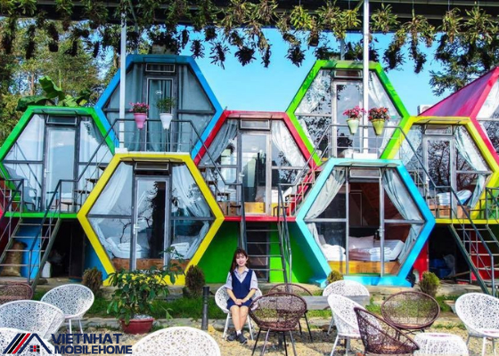 Nhà lắp ghép homestay hình tổ ong